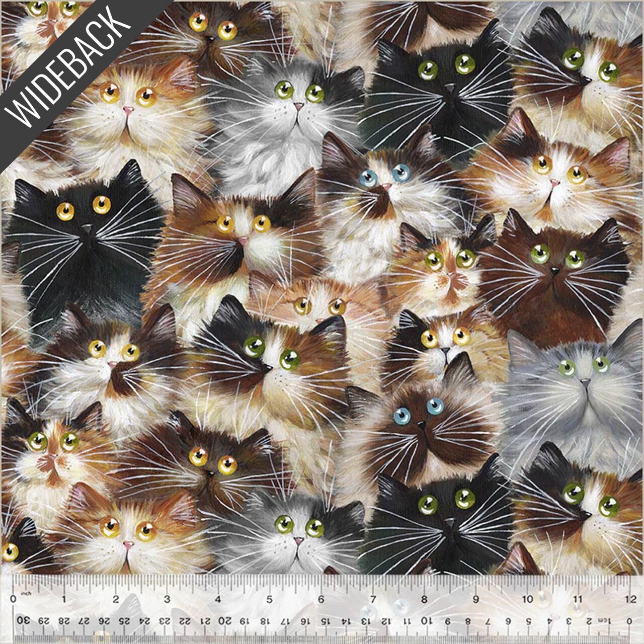 Cat Pack Wideback (108 Inch) in Fur (54281w-1des) | 108" Quilt Backs | Windham